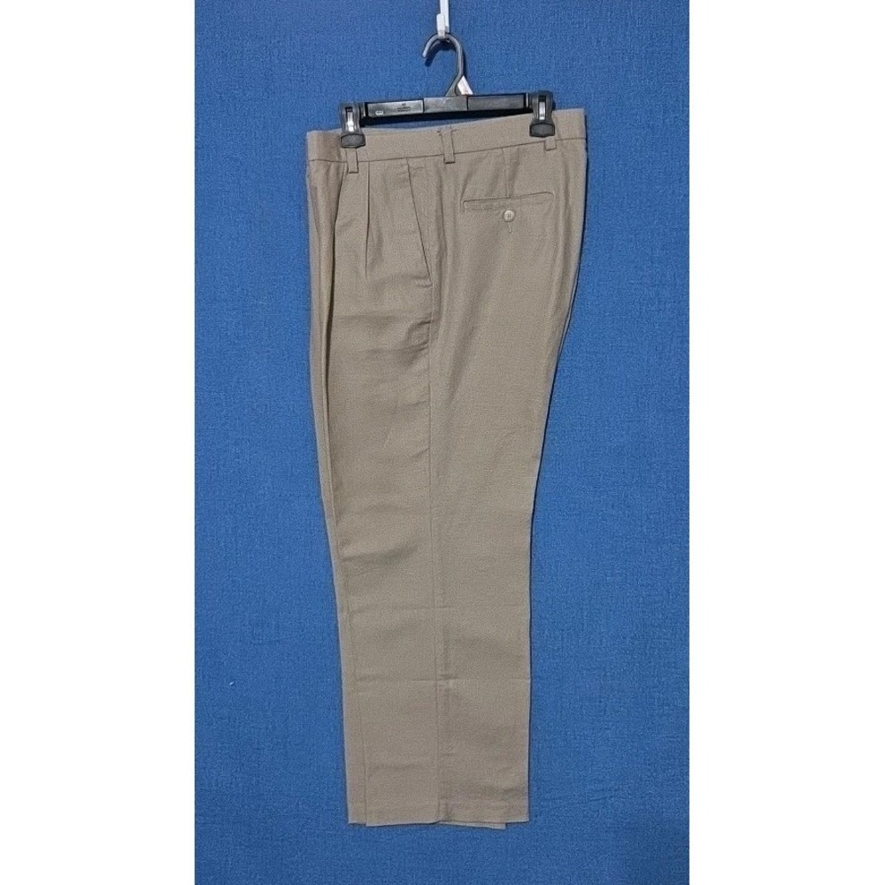 DOCKERS PREMIUM MEN'S TROUSERS 60% LINEN 40% COTTON Pleated Tailored Pants 34x30